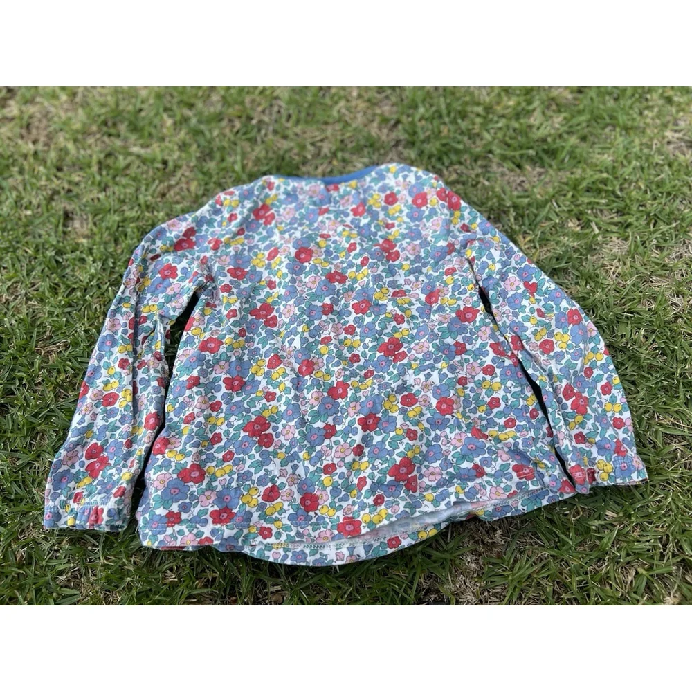 Baby Boden Girls Long Sleeve Floral Heart Patch Top 2-3Y 98cm Multicolor